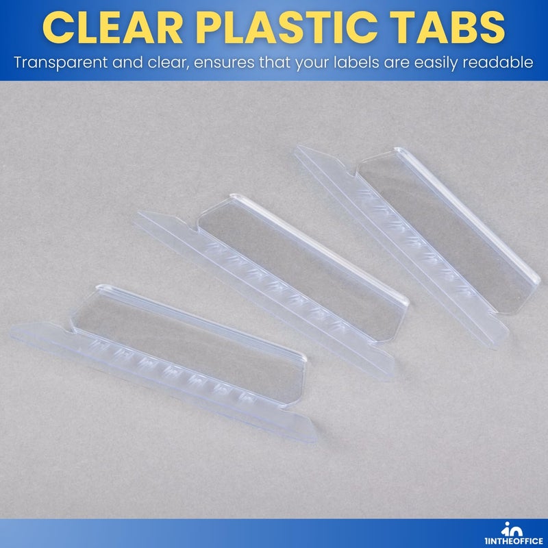 1InTheOffice Clear Hanging Folder Tabs, and Inserts 3-1/2" x 5/8", 50/Pack (3 1/2") - Image 3